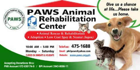 Are there other PAWS branches? Sana may PAWS dito sa ______. - Philippine  Animal Welfare Society (PAWS) - FREQUENTLY ASKED QUESTIONS (FAQS)